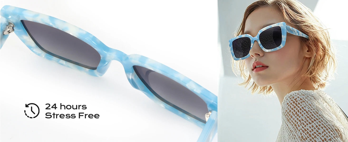 ZENOTTIC Fashion Women Butterfly Prescription Sunglasses Handmade Acetate Myopia Sun Glasses Square Polarized Optical Shade