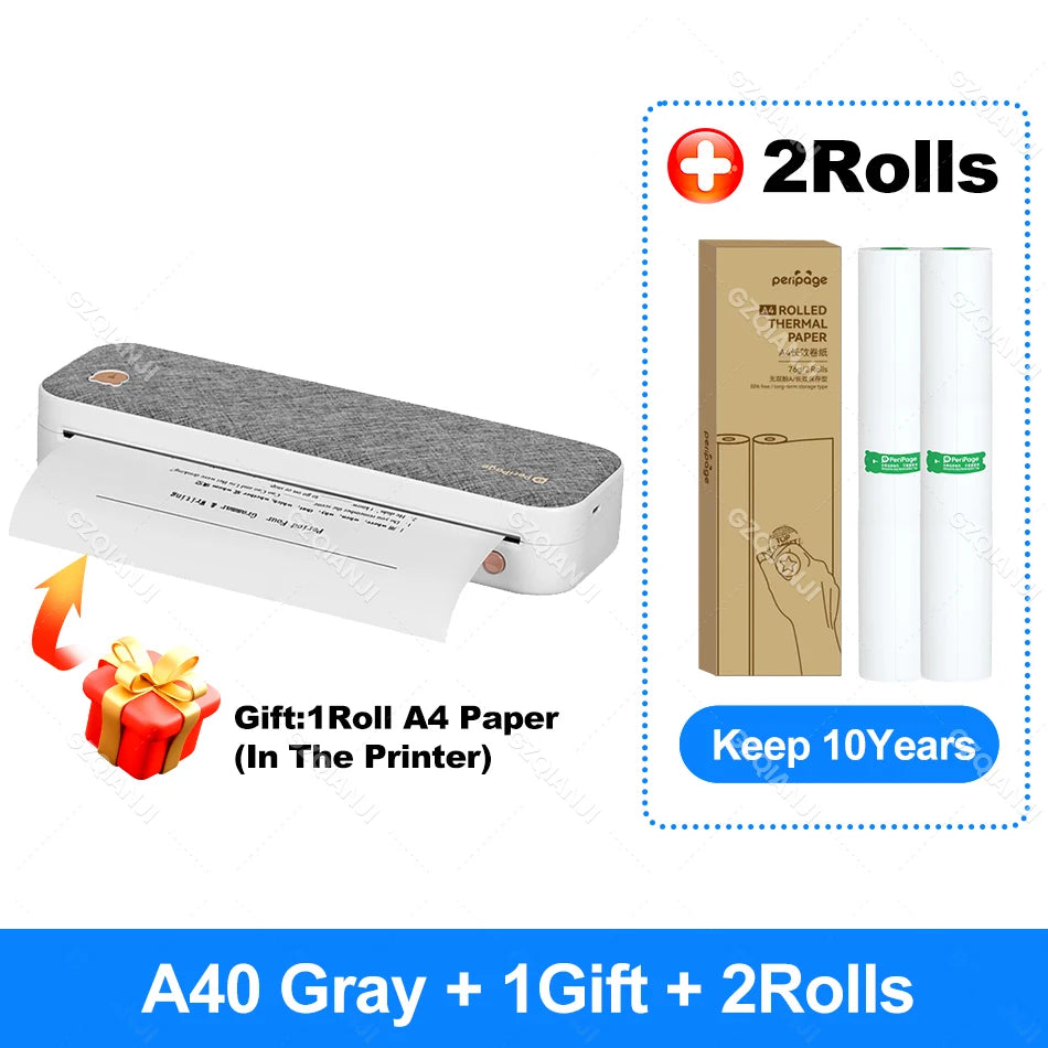 Peripage A40 P81 Inkless Portable A4 Thermal Printer Wireless Bluetooth USB Printing Text PDF Document Photos A4 Machine Maker