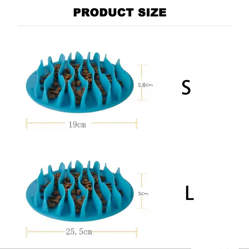 Pet Slow Feeder Bowl For Dogs Cats Jungle Pattern Anti Slip Anti Choking Durable TPR Material Portable Slow Feeding Mat - Daisan Mart