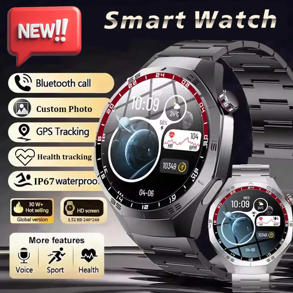 Đồng Hồ Thông Minh 2025 AMOLED GPS Chống Nước Nam