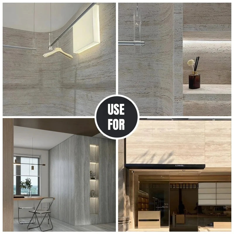Giấy Dán Tường 3D Vân Đá Travertine Dẻo Tự Dính - Daisan Mart