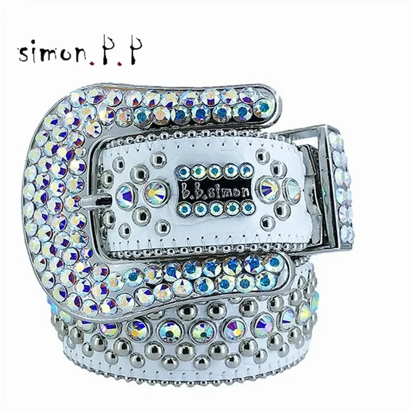 BB Simon belt with luxurious rhinestones for men and women