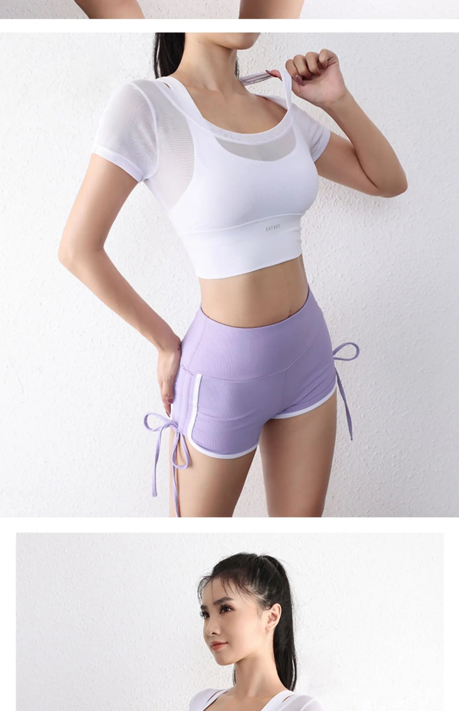 Áo Croptop Lưới Thoáng Tập Gym Nữ Năng Động Hè