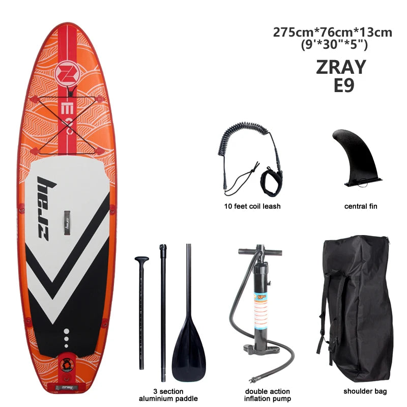 ZRAY EVASION E9 275*76*13cm inflatable surfboard stand up paddle surfing board water sport sup kid board all around light
