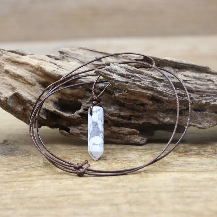 Hexagonal Natural Quartz Stone Necklace
