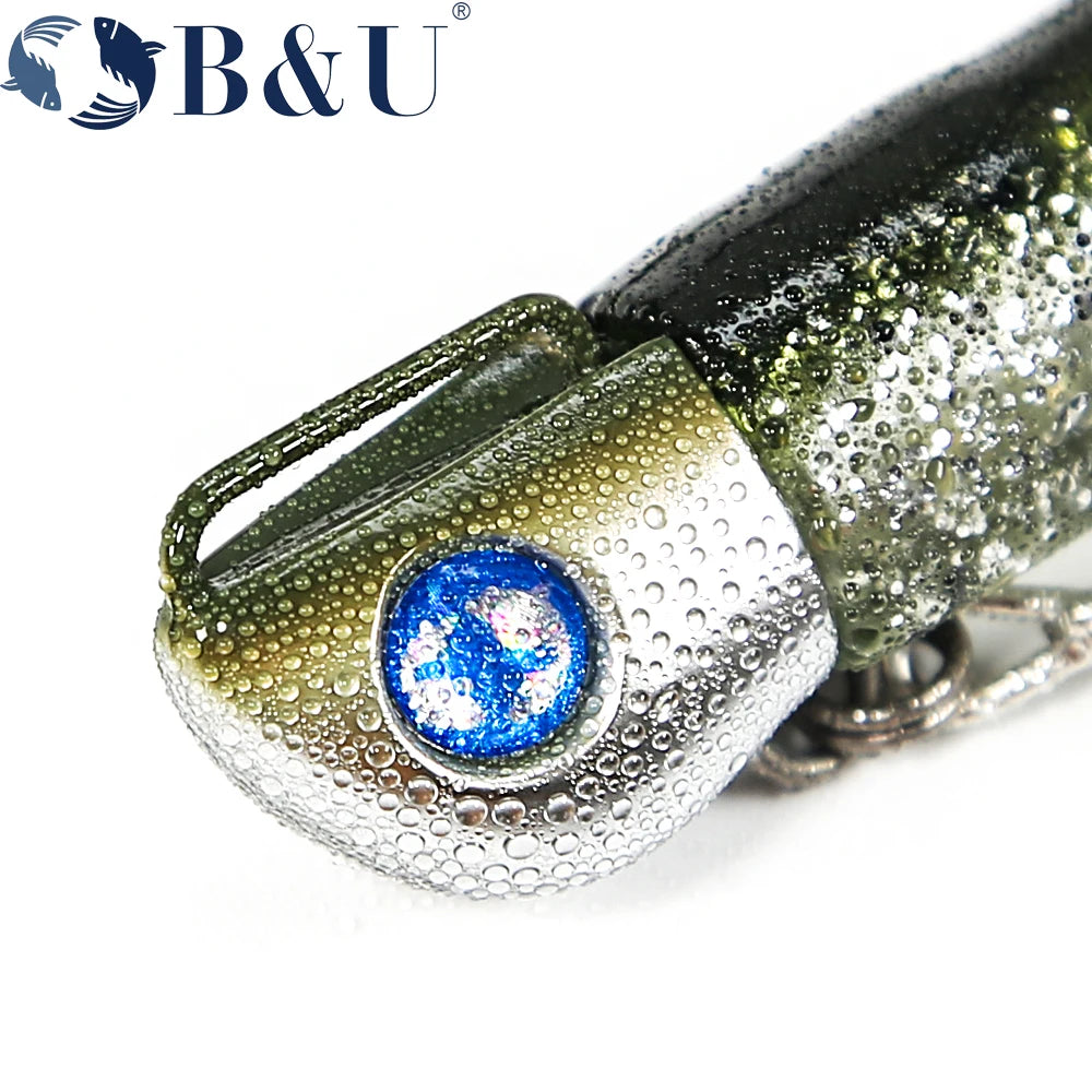 Mồi Câu Mềm B&U 105mm Đuôi Đen Minnow 33.7g