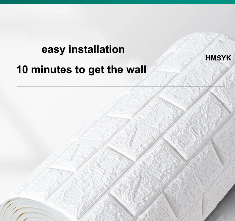 Giấy Dán Tường 3D Chống Thấm Hoa Văn Gạch 70cm*10m