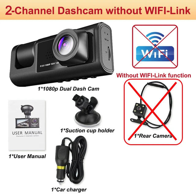 CamX3 - WIFI Car Dash Cam, 2/3 Lenses