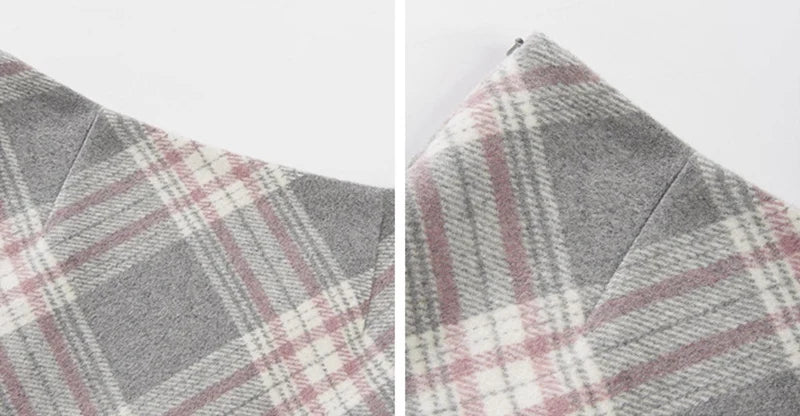 Autumn Winter Korean Plaid Woolen Skirt Women High Waist Slimming Wrap Hip Mini Skirts Y2K Thicken Warm Short A-Line Skirt Mujer - Daisan Mart