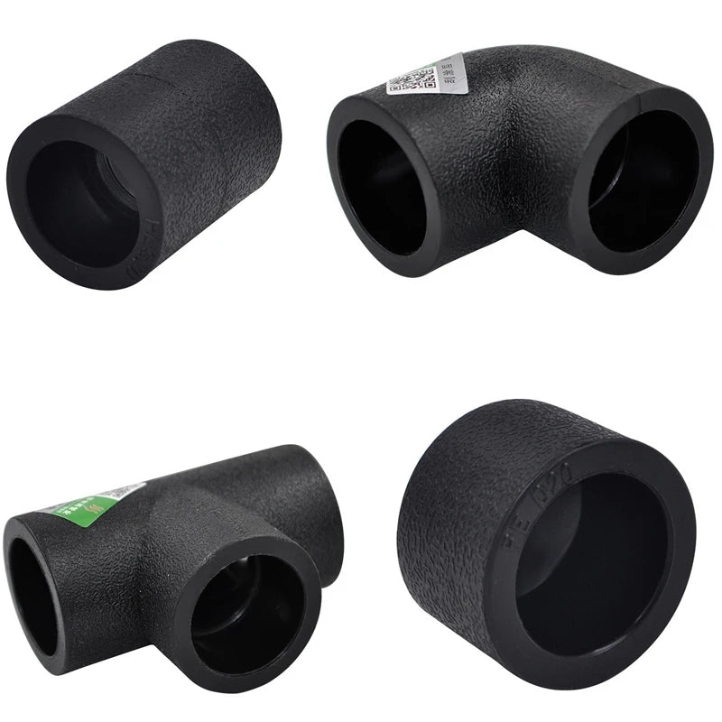 PE Water Pipe Fittings Reducer Direct Elbow Tee Water Supply Pipe 6 Points Internal and External Wire Joint Fittings 4 Points 20 - Daisan Mart