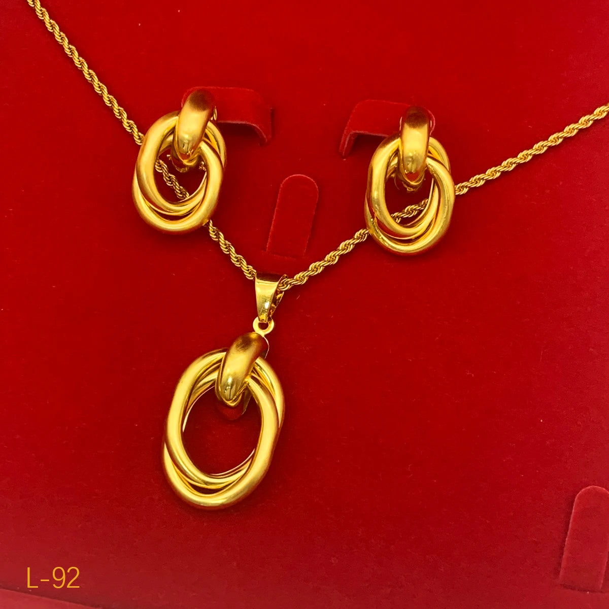 High-end 24K Indian Dubai Gold Jewelry Set for Party