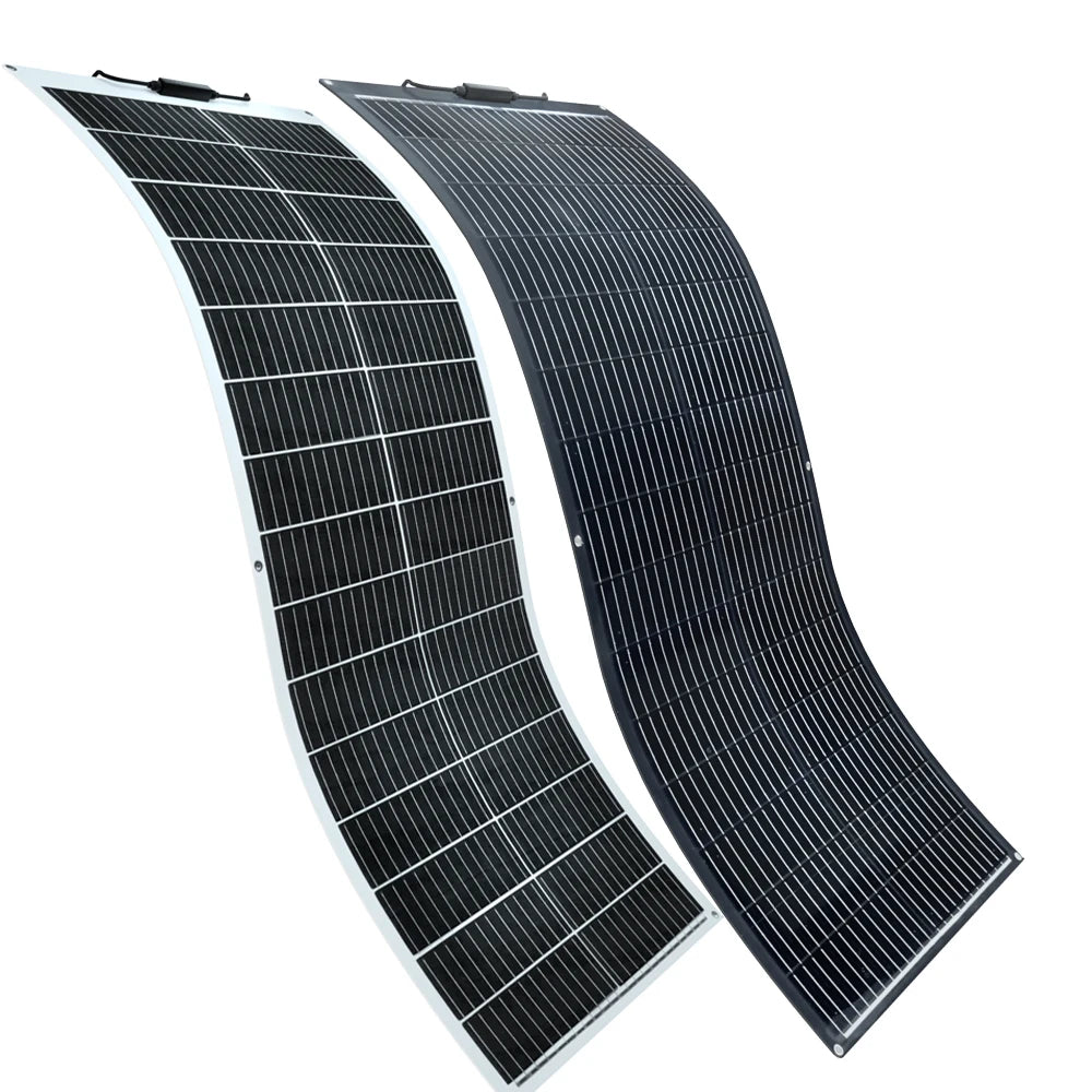 XINPUGUANG Semi-Flexible Solar Panel 100W 12V Bendable Thin Film Monocrystalline Lightweight(4.0lb) for Caravan RV Boat Camper . - Daisan Mart