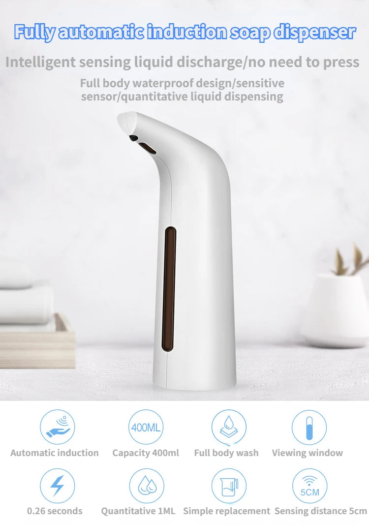 Máy Xịt Xà Phòng Tự Động 400ML - Nhà Tắm Thông Minh - Daisan Mart