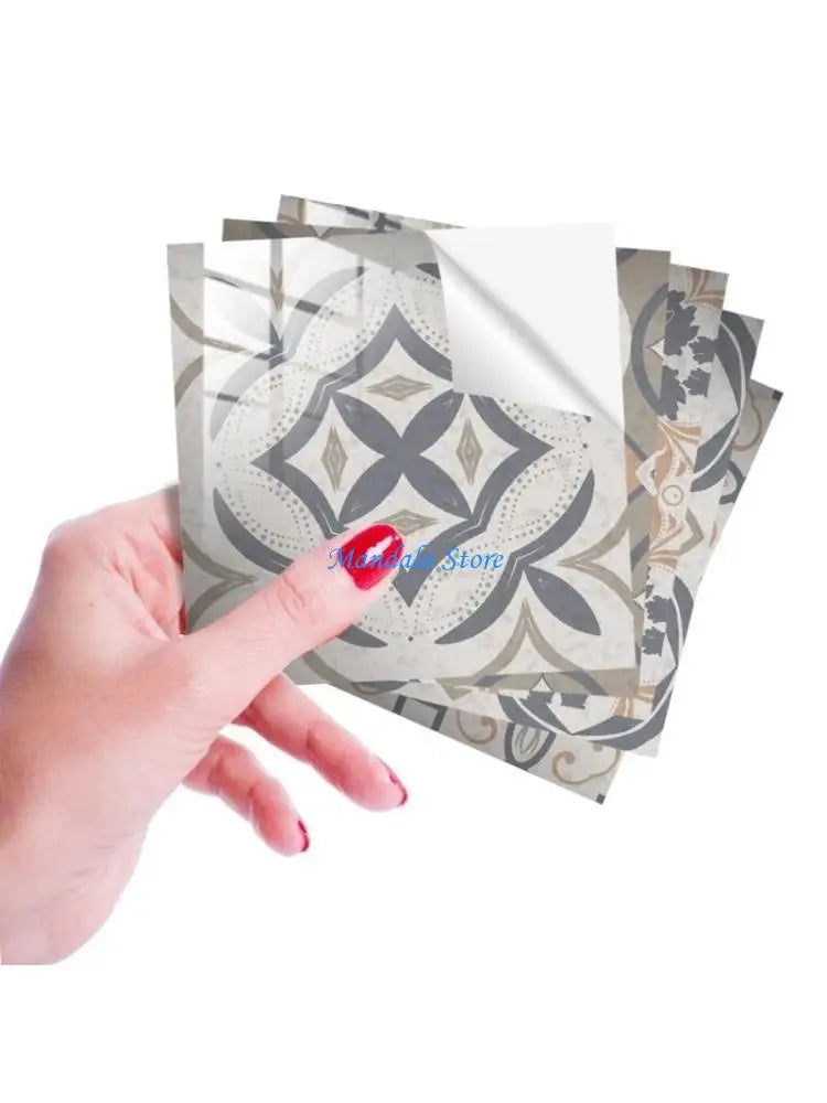 U2JC 10Pcs Moroccans Tile Decal Waterproof SelfAdhesive Sticker for Kitchen Bathroom Wall or Floor Easy Installation and Removal