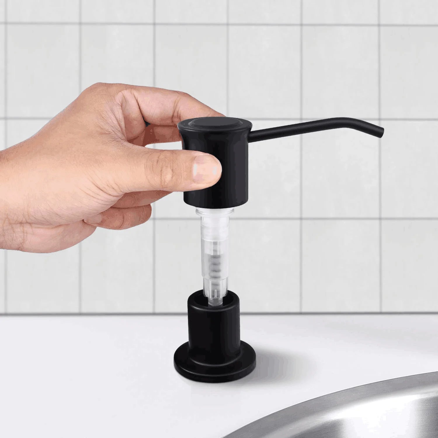 500ml Stainless Steel Under Sink Soap Dispenser for Kitchen