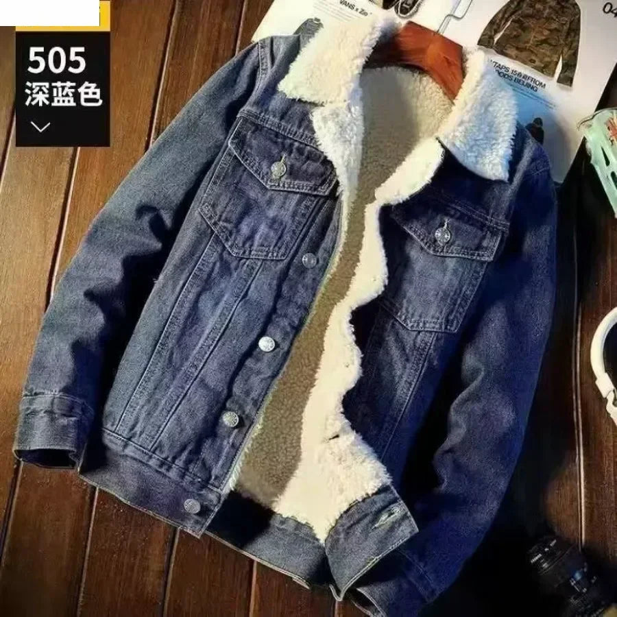 Áo Khoác Denim Nam Ấm Áp Thu Đông Lót Lông Cừu - Daisan Mart
