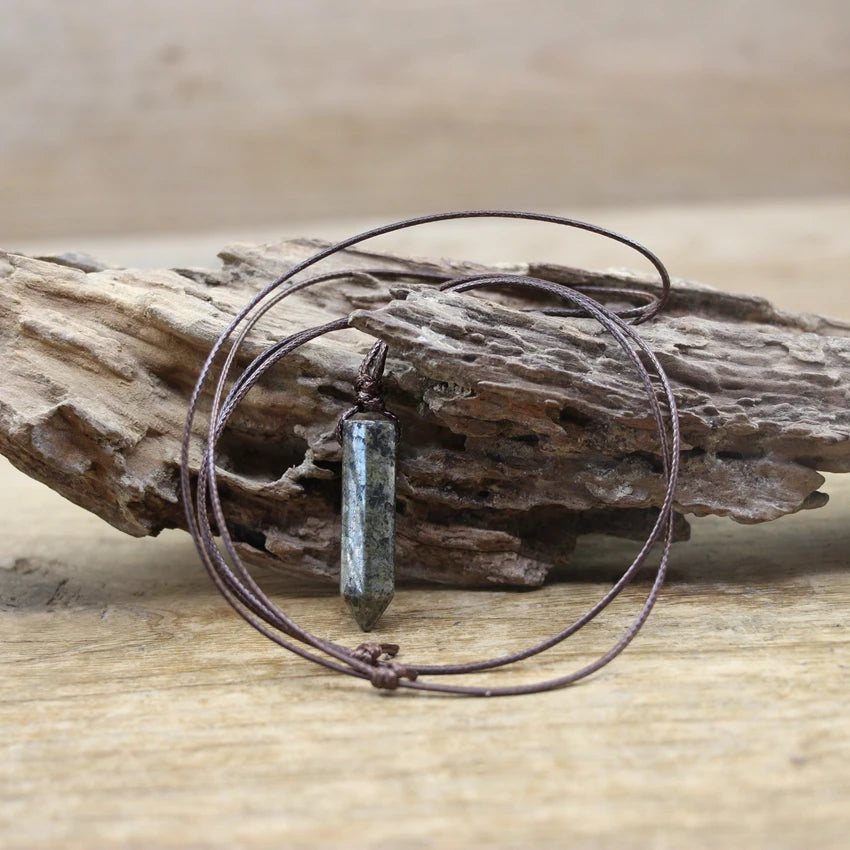 Hexagonal Natural Quartz Stone Necklace