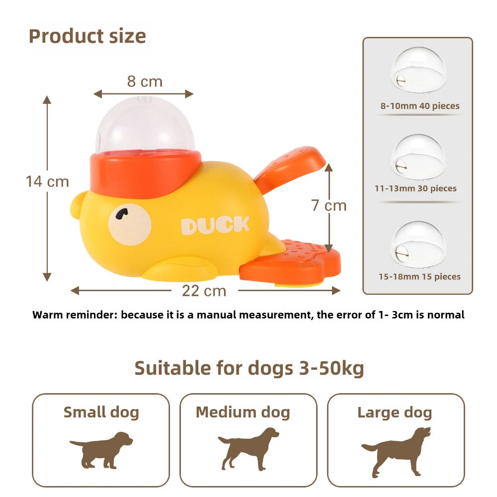 Pet Snack Feeder Dog Cat Food Dispenser Automatic Feeder Puppy Cartoon Duck Design Used to Train Dogs Accessories Cats Suppl - Daisan Mart