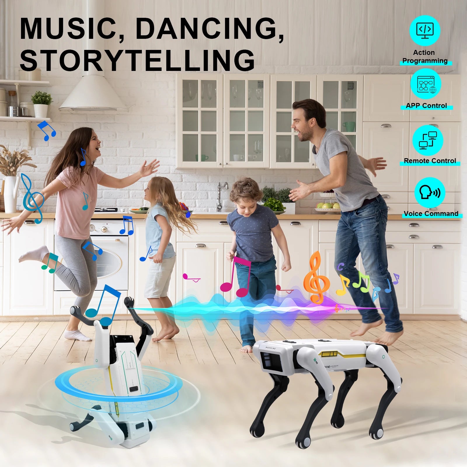 Intelligent AI RC Robot Dog Voice Dialogue APP Remote Control Programming Singing Dancing Machine Dog Kids Toys - Daisan Mart
