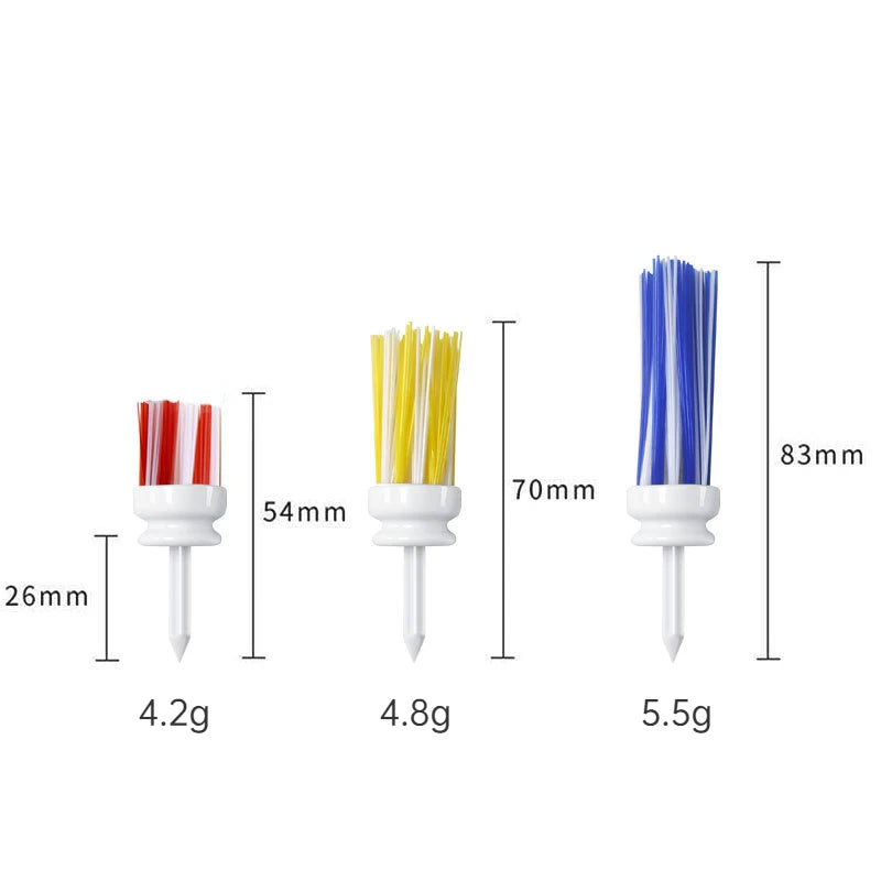 Set of 3 Colorful Plastic Golf Tees + Golf Accessories Holder