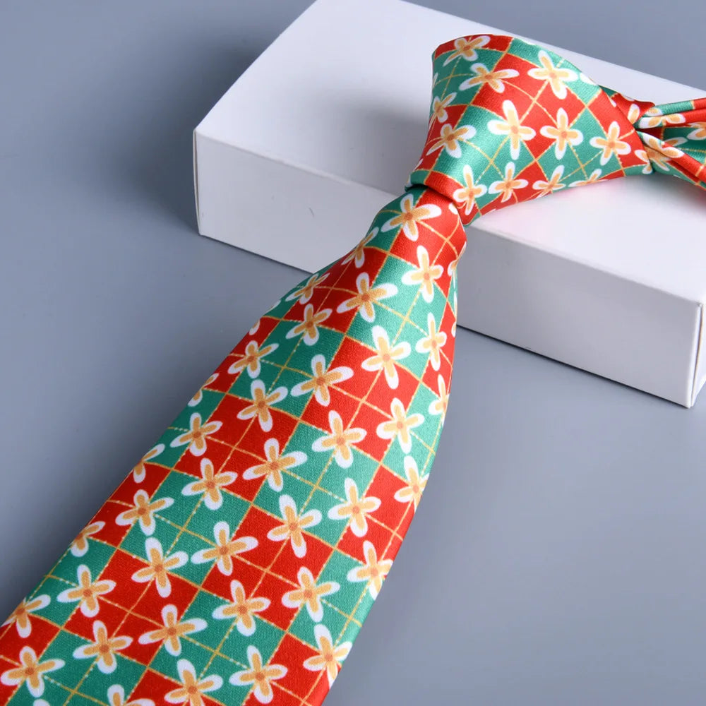 Cà vạt lụa cổ điển hoa 8cm - Quý ông lịch lãm