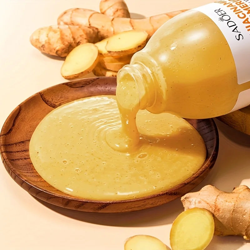 520Ml/Bottle Niacinamide Turmeric Scrub Shower Gel, Rich in Ingredients Such as Niacinamide and Turmeric Extract, with a Smooth and Delicate Scrub, Rich Foam, Gentle Bathing, Cleans Sweat and Other Dirt and Dead Skin Cells on