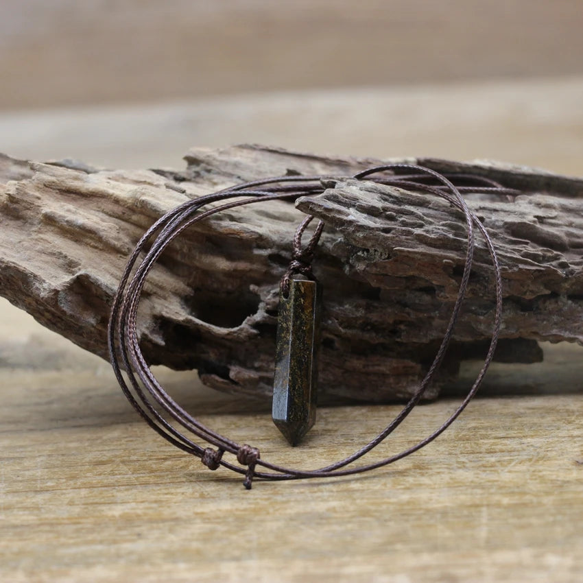 Hexagonal Natural Quartz Stone Necklace