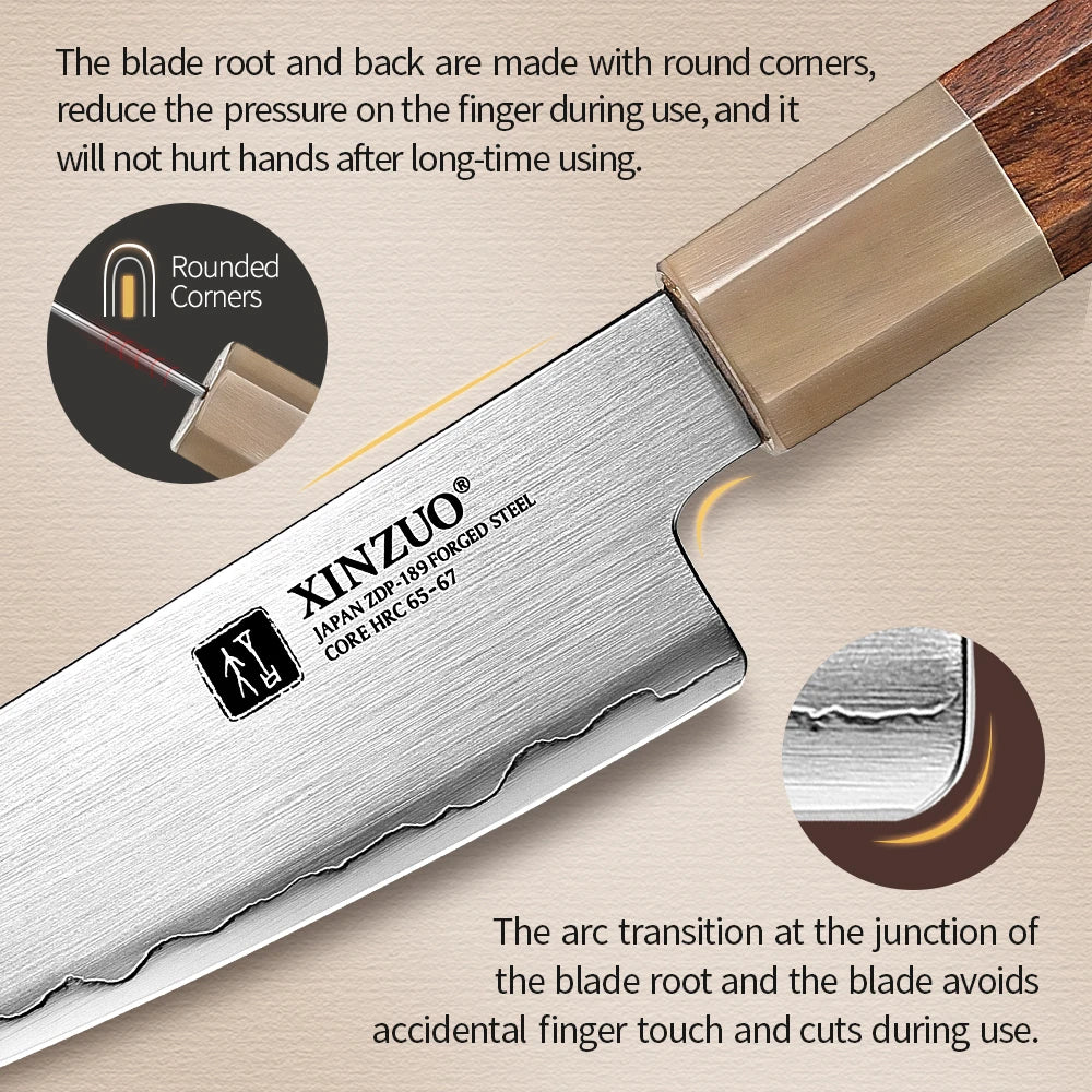 Dao Nhà Bếp XINZUO 5.5 Lưỡi Thép Nhật ZDP189 Cao Cấp