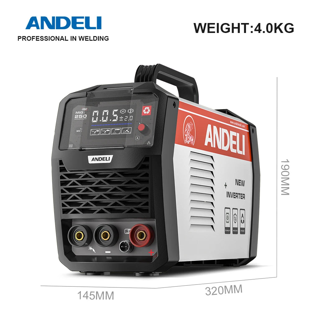 ANDELI MIG-250 MIG Welders MIG MMA Lift TIG 3 in 1 Inverter Semi-automatic Welding Machine With Flux Cored Wire Metal Welding - Daisan Mart