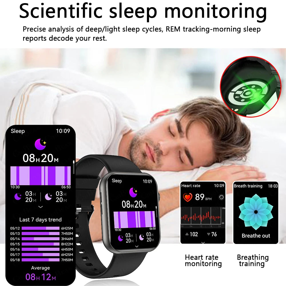 SmartWatch 2025 - Màn Lớn, Kết Nối Bluetooth