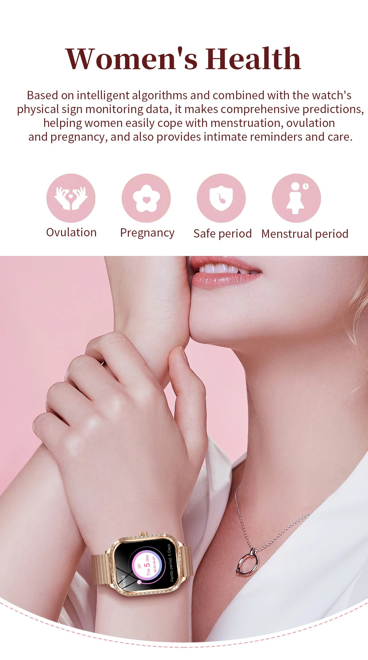 Đồng Hồ Thông Minh Nữ 2025 Màn Hình Cong Thời Trang