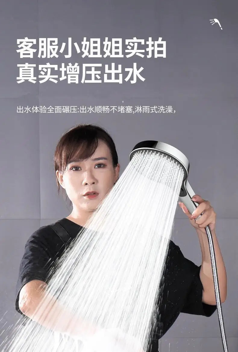 New Big 135mm High Pressure Shower Head Black 3 Modes Water Saving Spray Nozzle Massage Rainfall Shower Bathroom Accessories