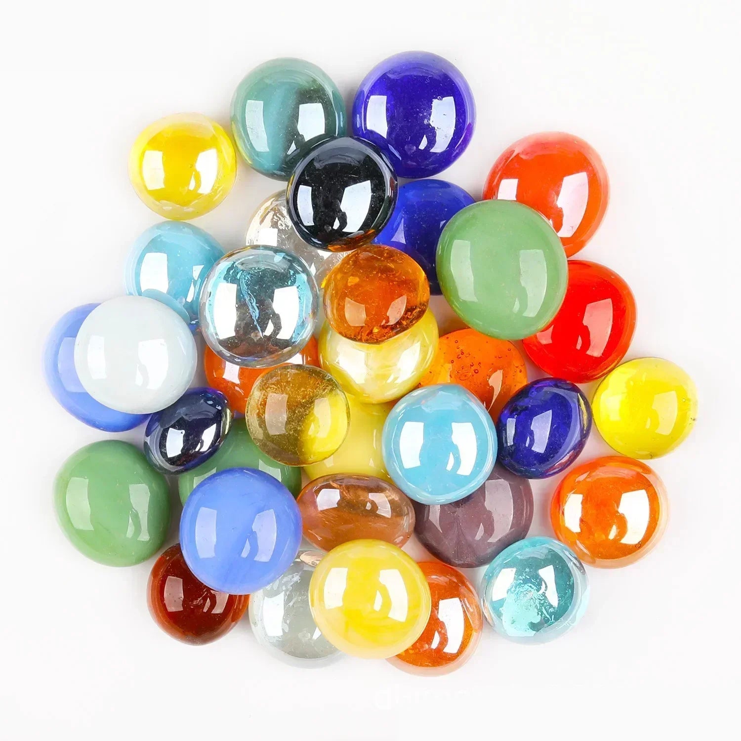 DIY Multicolored Round Glass Mosaic Beads 100g
