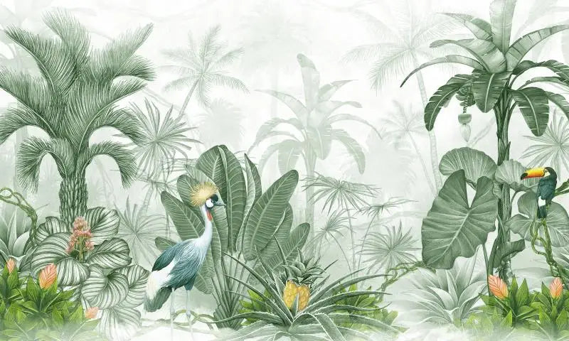 Custom Black and White Tropical Plant Tropical Wallpaper Mural for living Room TV Background 3d Stickers wall papers home decor