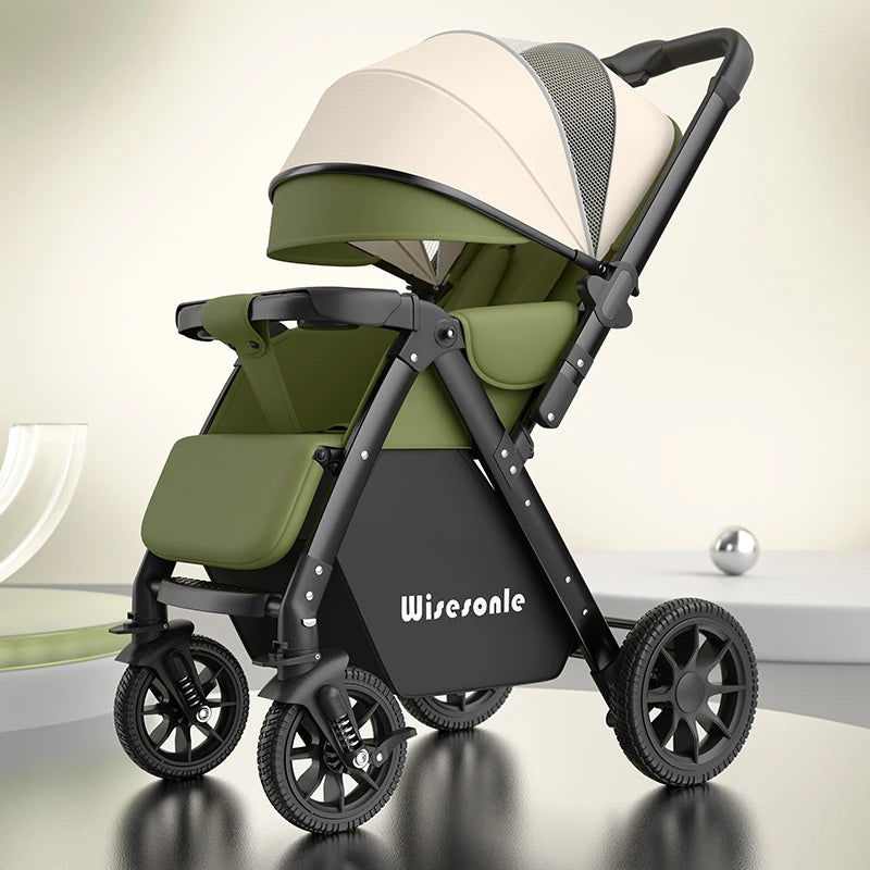 High-end folding 2-way baby stroller, sitting and lying