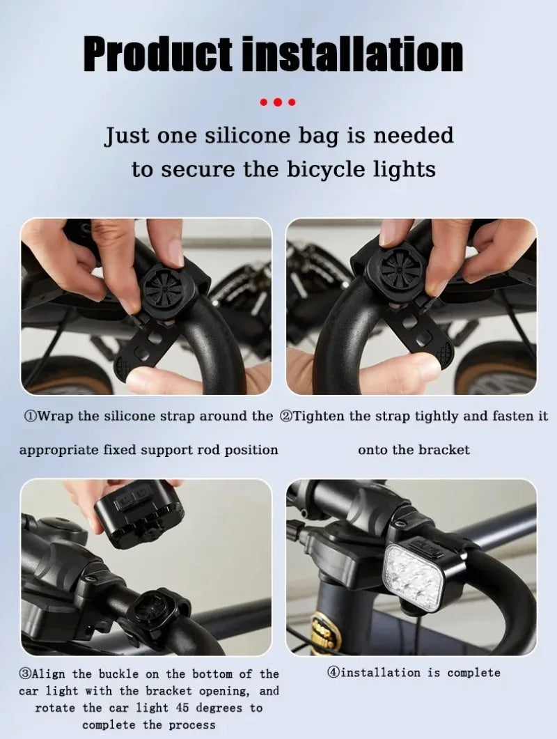 BUCKLOS LED Waterproof USB Bicycle Light 1100mAh