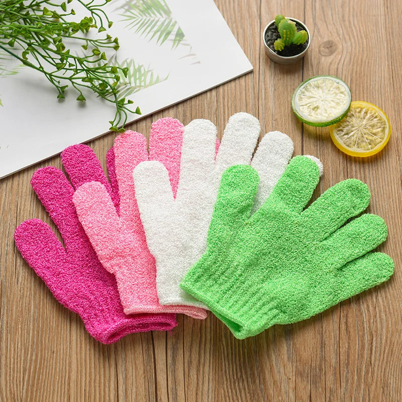 5/10 New Pieces Exfoliating Bath Gloves Double Sided Bath Gloves for Beauty Spa Massage Skin Shower Scrubber Bathing Accessories