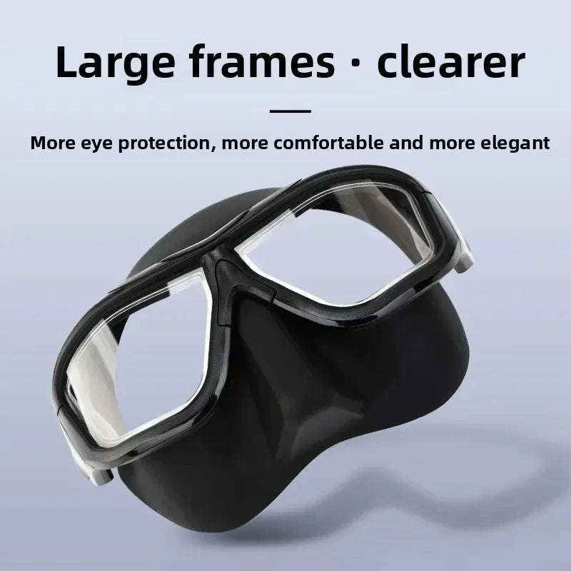 Professi onal Anti-fog HD Large Frame Lens Freediving Snorkeling Eq uipment Scuba Full Face Large Frame Diving   Goggles