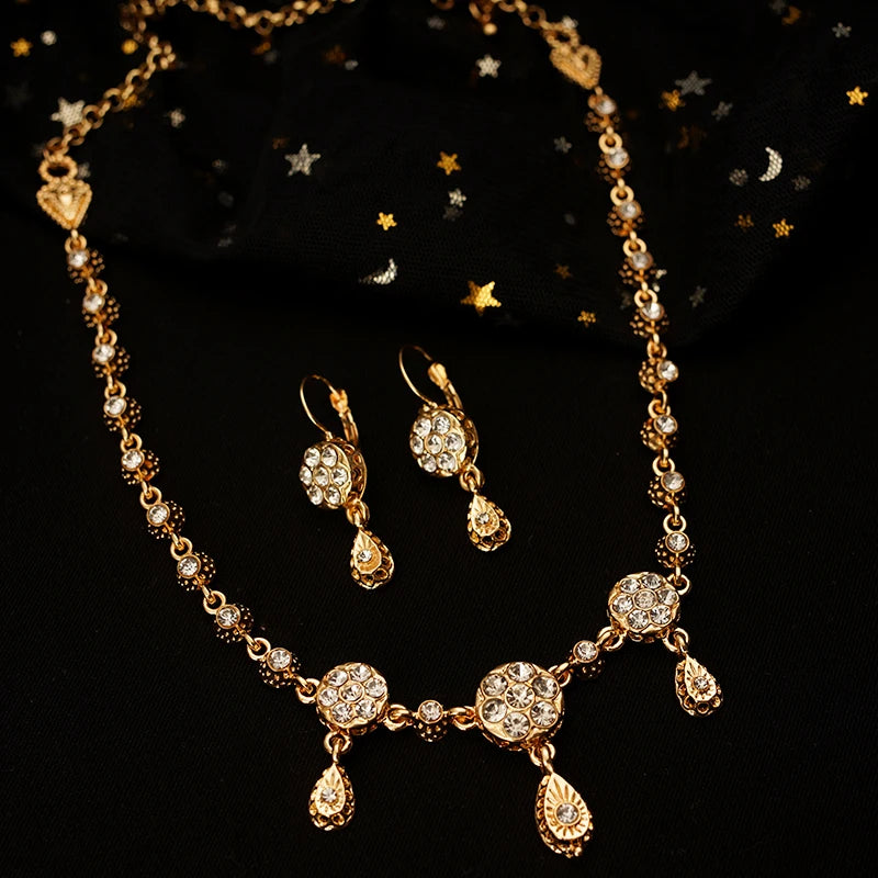 Dây Tóc Pha Lê Ả Rập Mạ Vàng Cổ Điển Cho Nữ