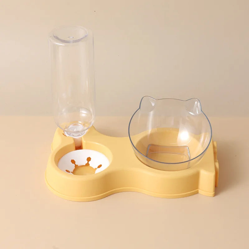 Pet dog and cat food bowl automatic feeder all-in-one dog and cat food bowl and drinking fountain drinking bowl - Daisan Mart