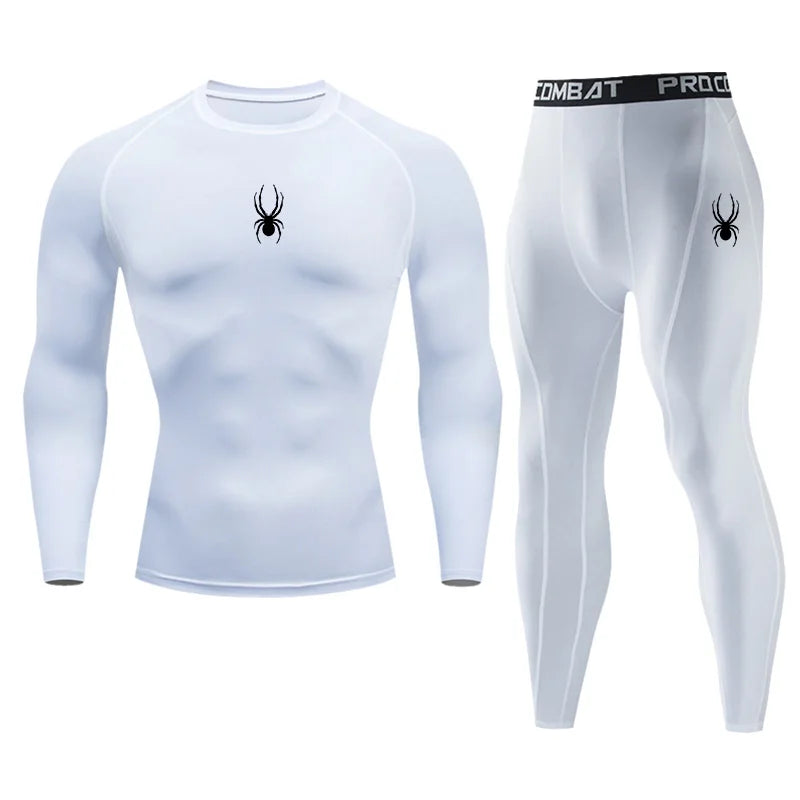 Men's Long Sleeve Compression Breathable Sports Shirt 2 Pieces