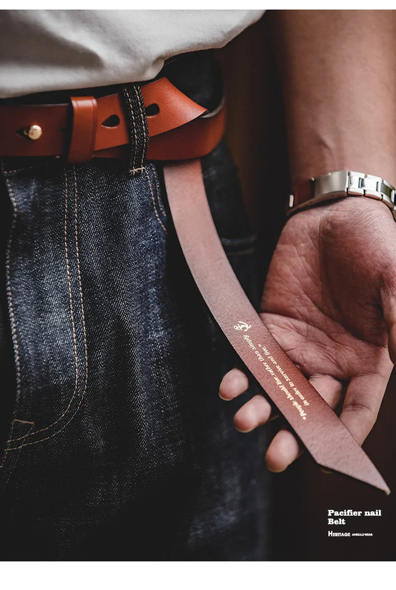 Thắt Lưng Da Bò Cao Cấp Maden Vintage Cho Nam Nữ