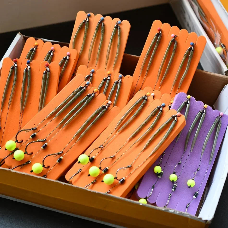 MNFT 3Sets Carp Fishing Rigs with Ready-Made Hair Hooks Size 3#-10# Pesca Hook Fishing Lure Tackle for Carp Fishing