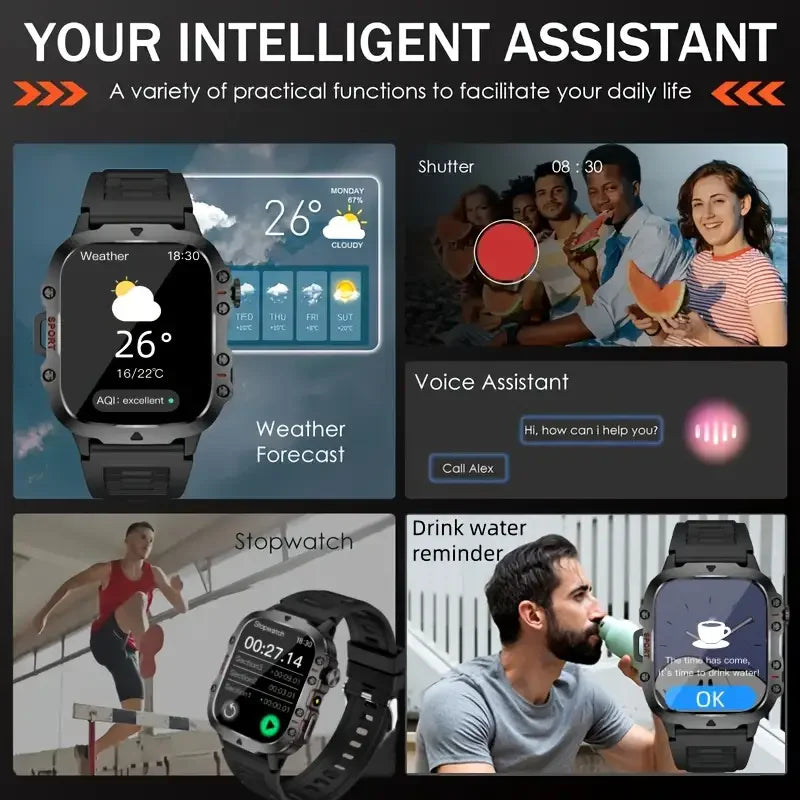 Đồng Hồ Thông Minh 2025 AMOLED Chống Nước Đa Năng