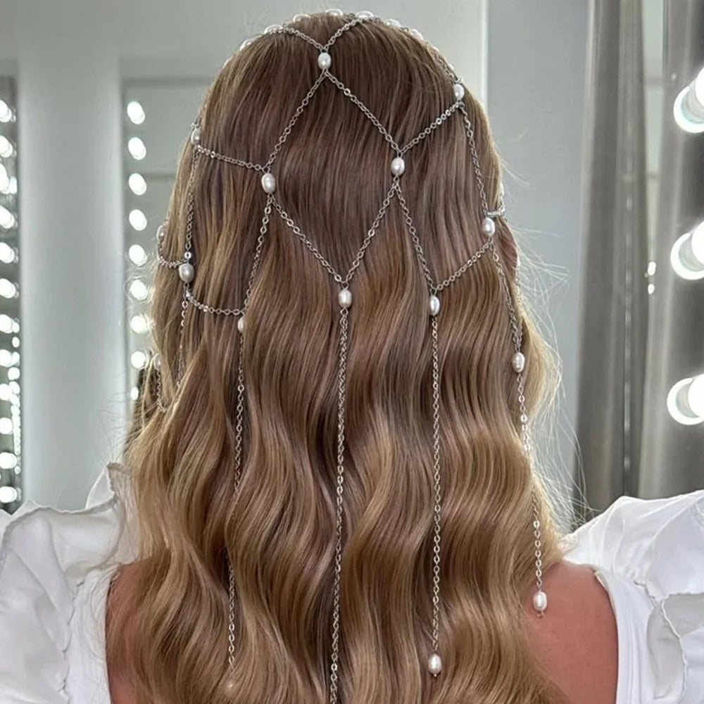 Elegant Pearl Bridal Headband for Party