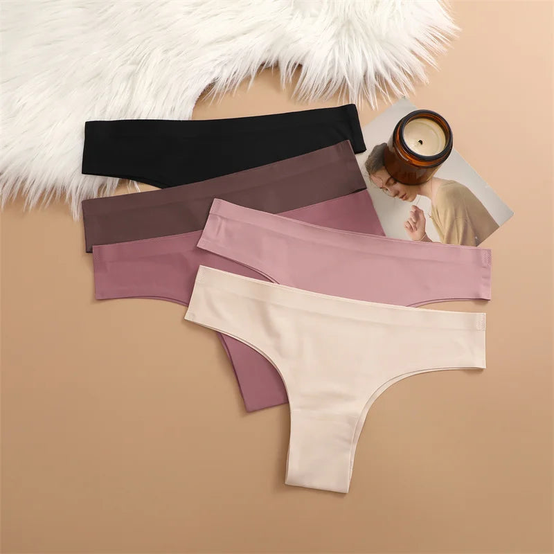 Set of 3 Sexy Ice Silk Low-Waist Ultra-Thin Women's Panties