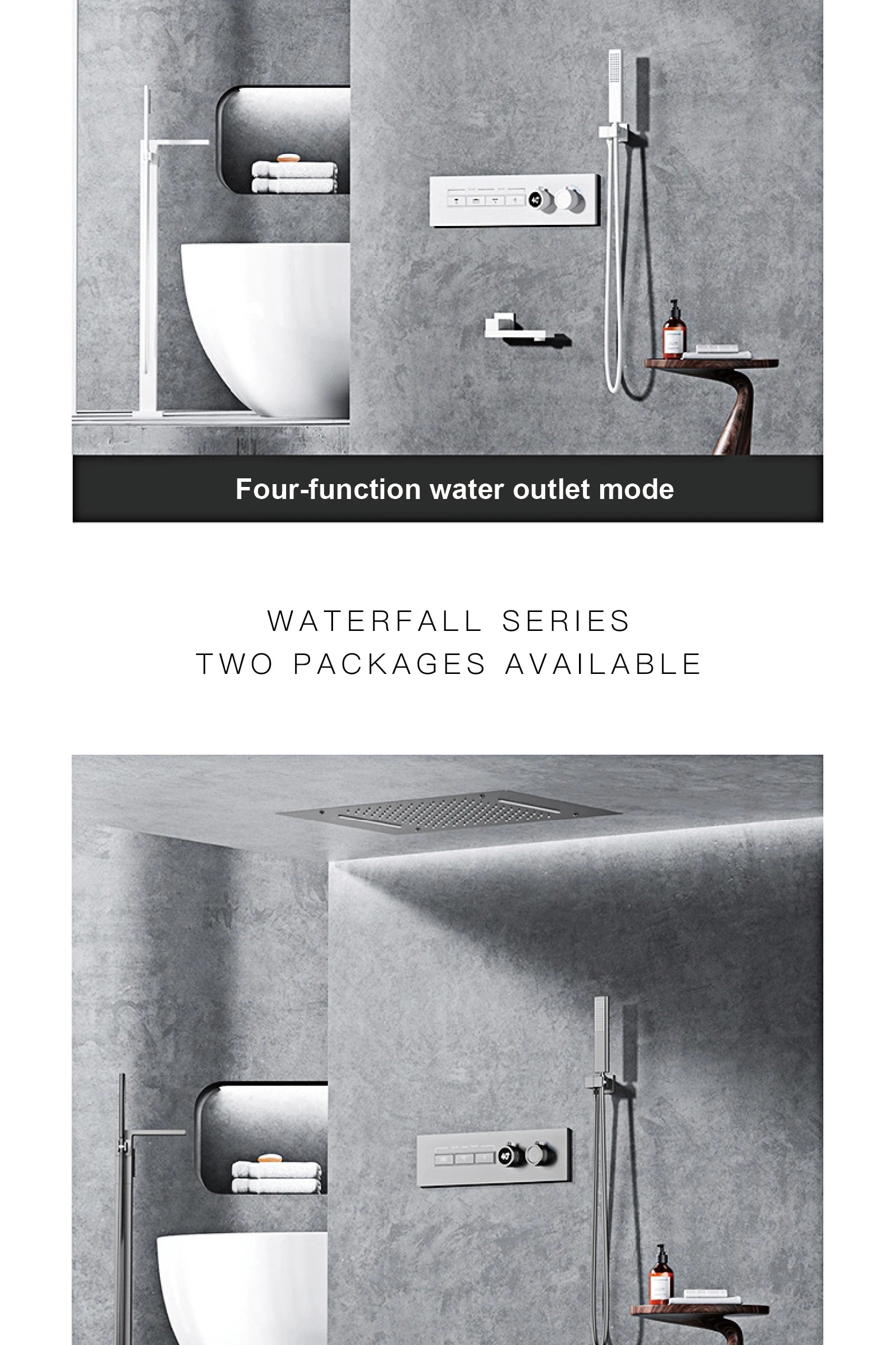 Vòi Sen Đen Cao Cấp LED Hiển Thị Số 4 Chức Năng