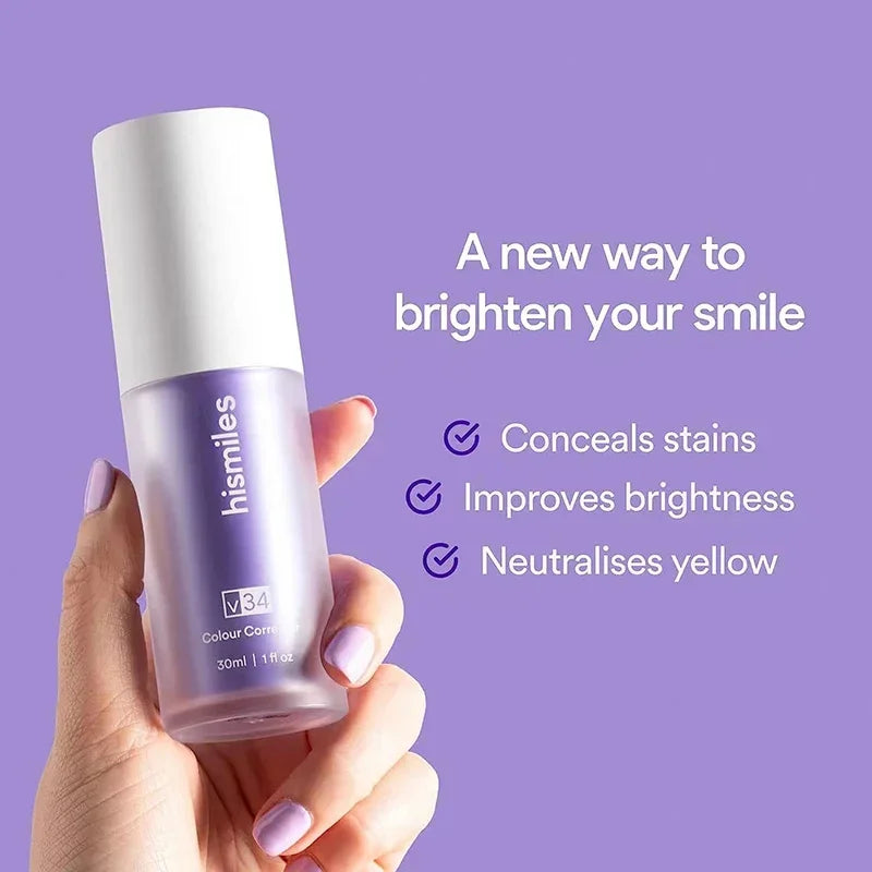 30ml V34 SmileKit Purple Toothpaste Removes Tartar Clean Oral Hygiene Fresh Breath Whitening Teeth Care Products - Daisan Mart