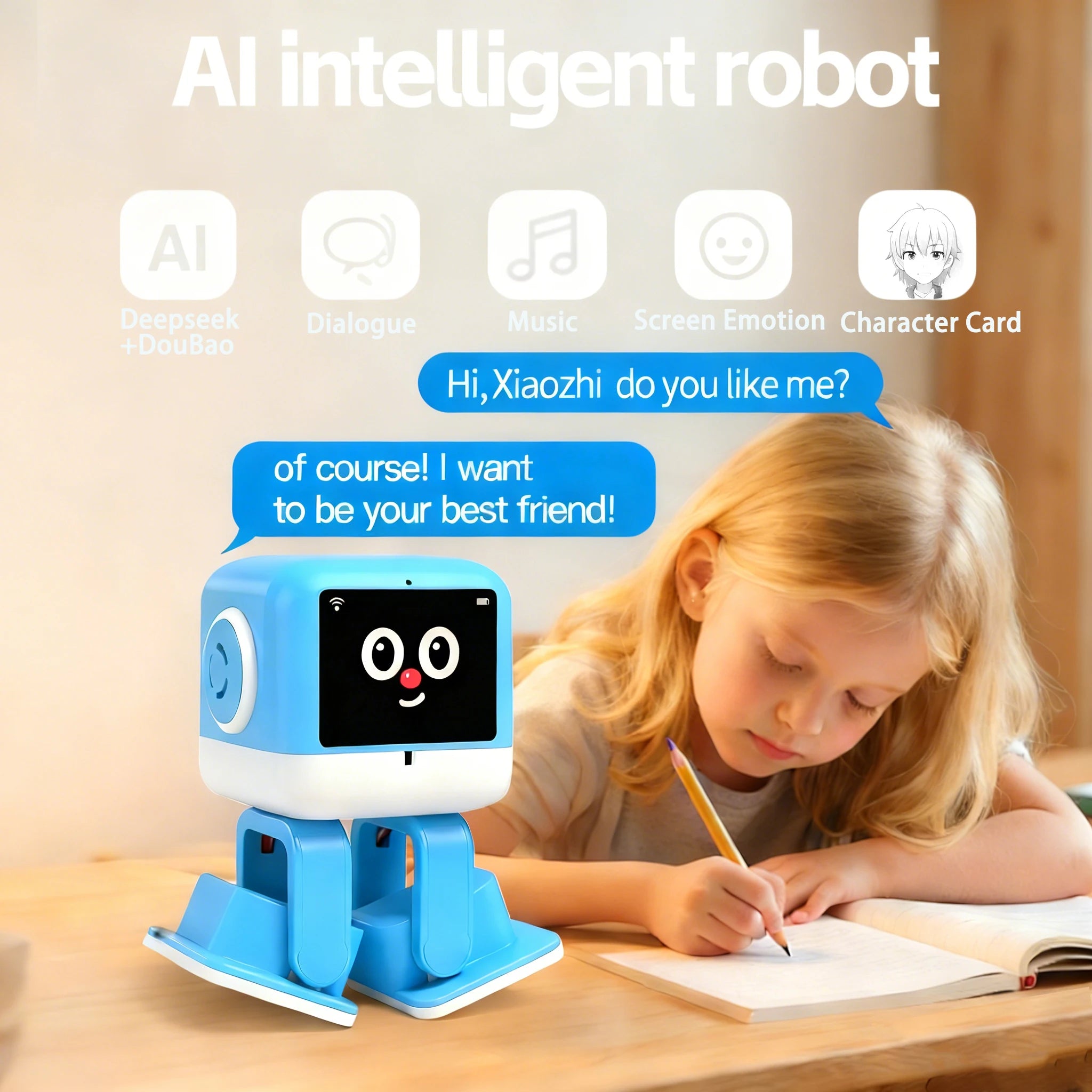 Smart AI Robot WiFi Early Education Toys for Children Speech Recognition & Voice Interactive Educational Learning Machine - Daisan Mart