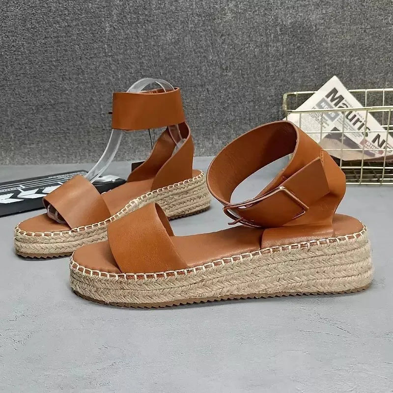 Comfortable women's wedge sandals with large light soles spring summer 2024